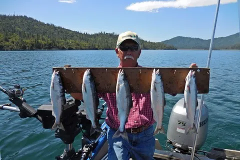 Earl Tanaguchi with Kokes at Whiskeytown Lake, CA