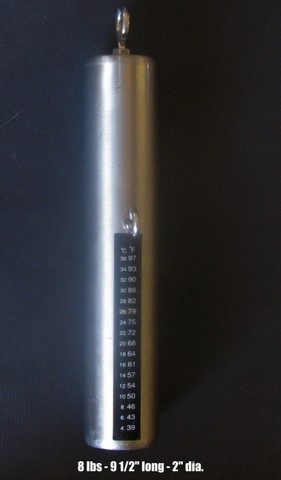 Stainless Steel Cylindrical Downrigger Weight  with Dual Scale (C/F) Thermometer