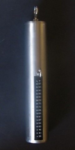 Stainless Steel Cylindrical Downrigger Weight  with Dual Scale (C/F) Thermometer