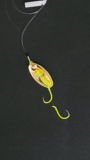 Chartreuse gold plated in-line Kokanee lure